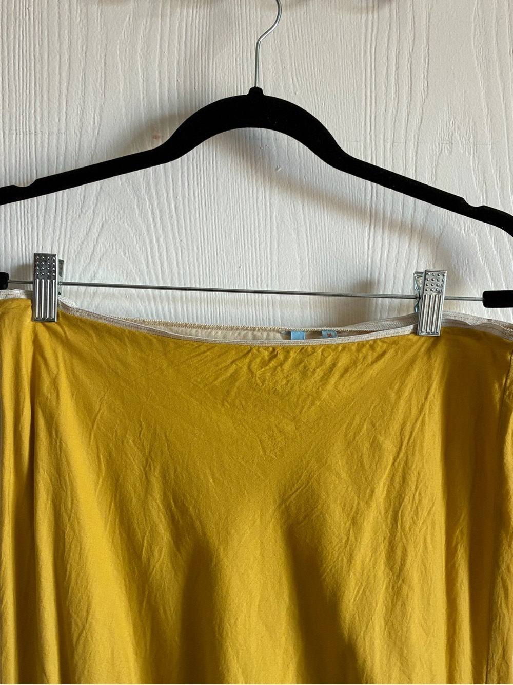 Anthropologie Aquarius Size M Ruffle Tiered Midi Skirt Mustard Yellow Boho - Picture 3 of 10